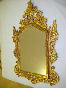 specchio legno intagliato